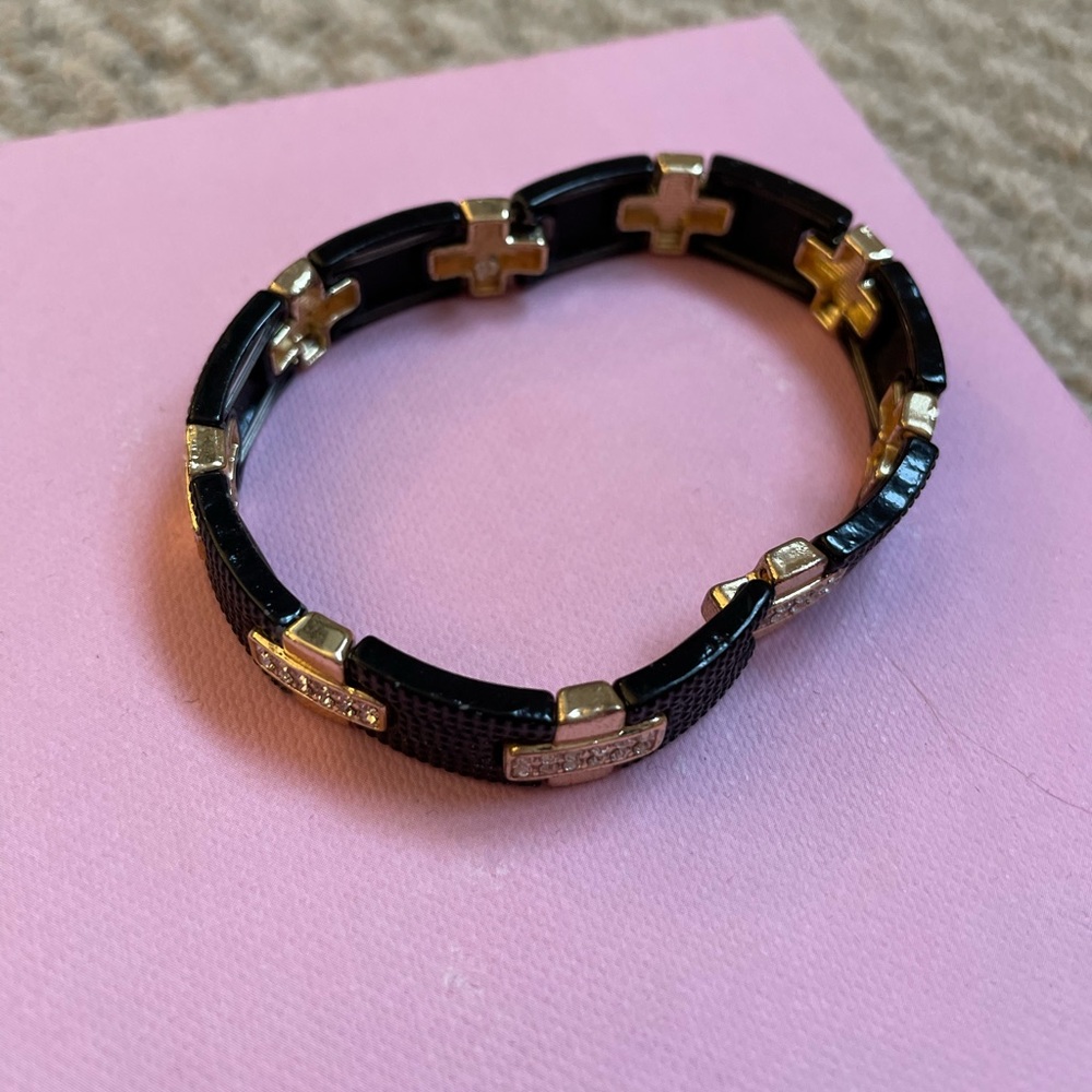 Black and gold rhinestone bracelet